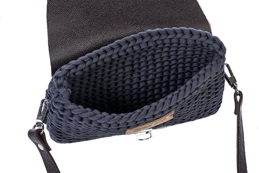 Grey knitted bag