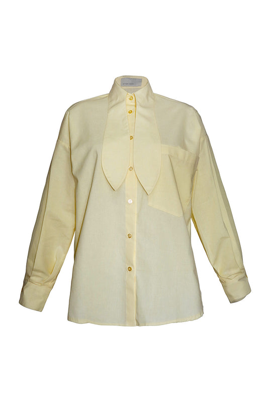 OM Shirt With Bow Tie Collar - Yellow