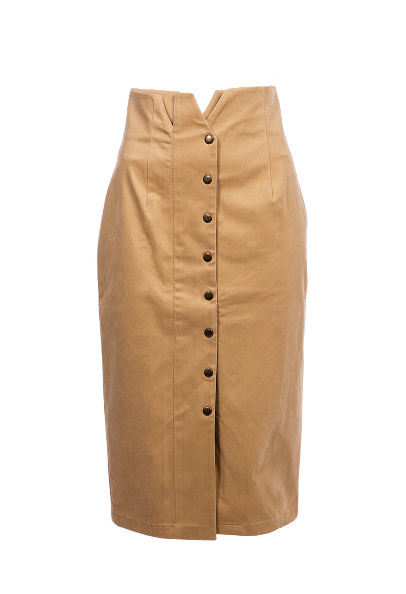 Safari Camel Pencil Skirt