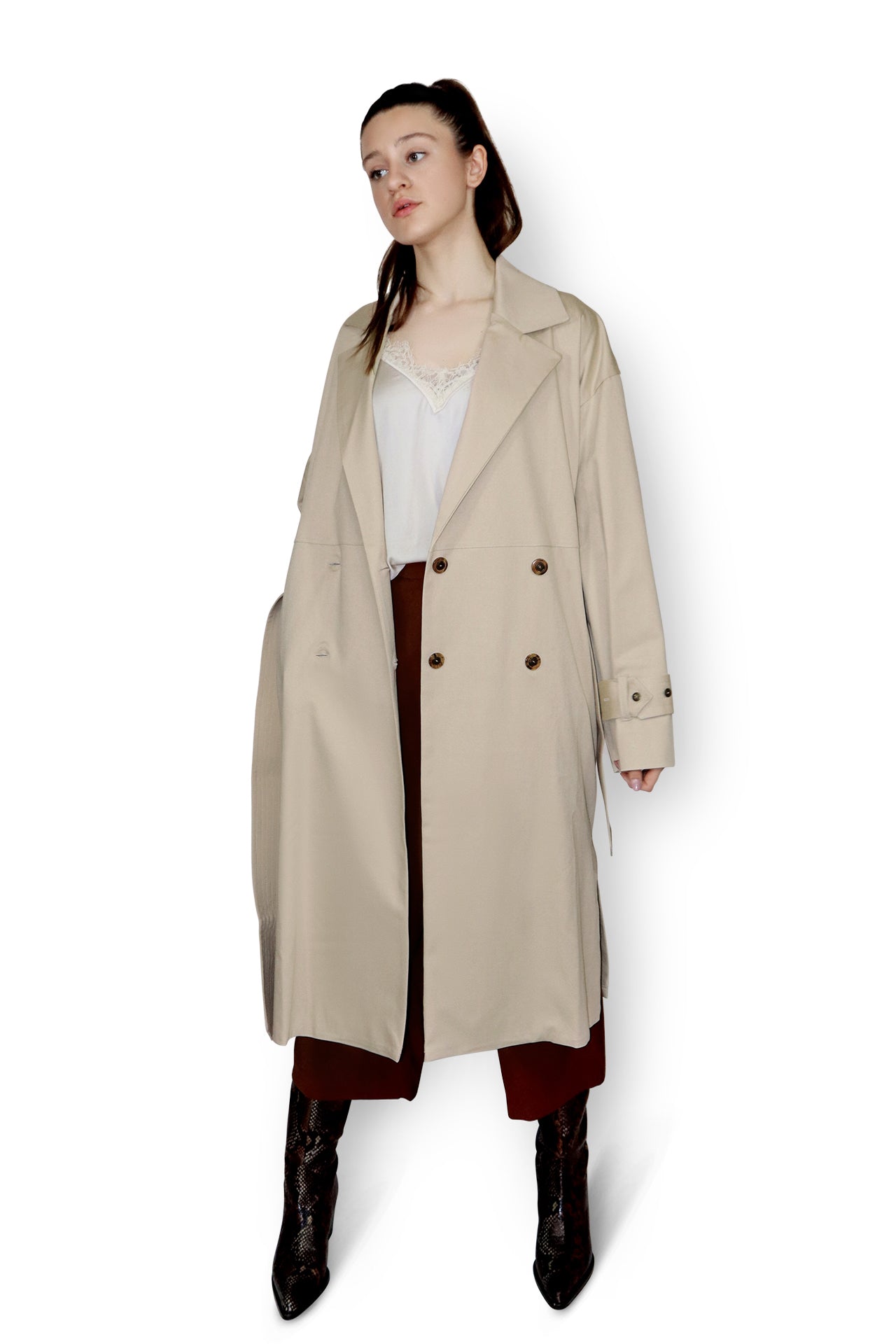 Ruffle Trench Coat