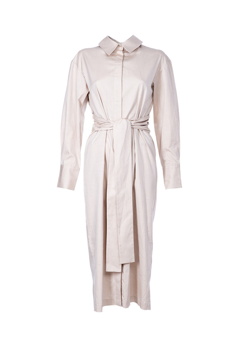 Bone White Shirt Dress by Zgest