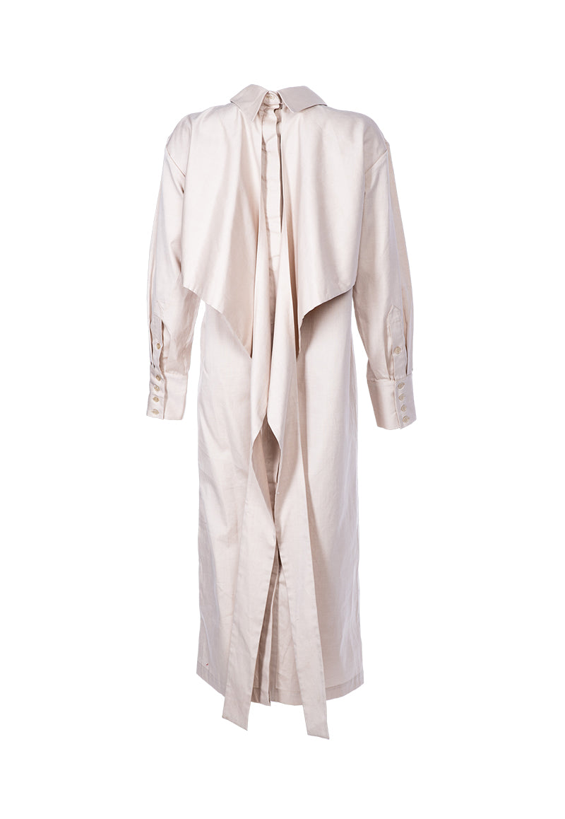 Bone White Shirt Dress full view