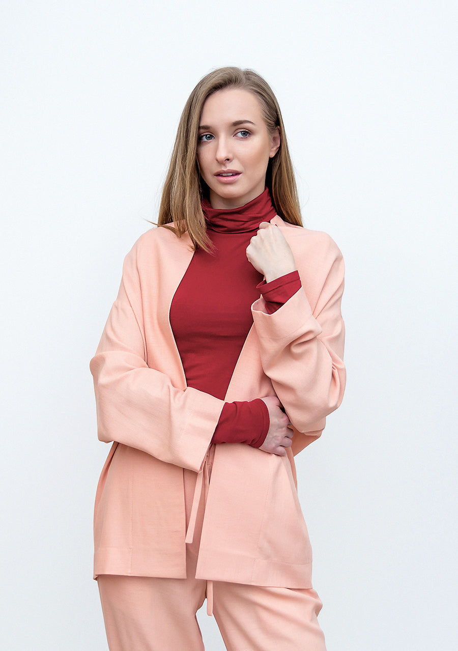 f by Faina Salmon Blazer presentation mode