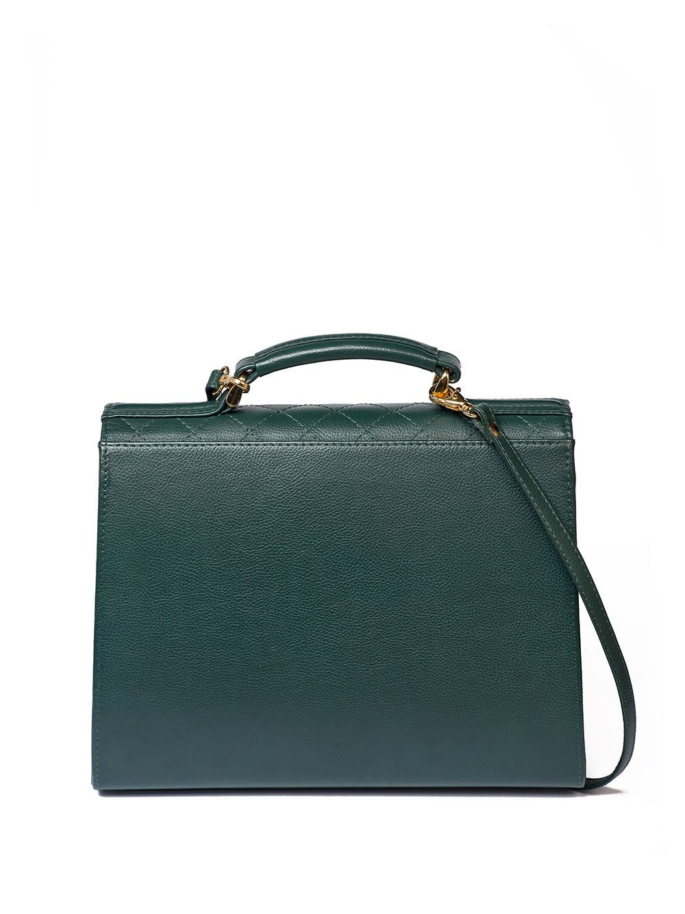 Quilted leather handbag - Green back view