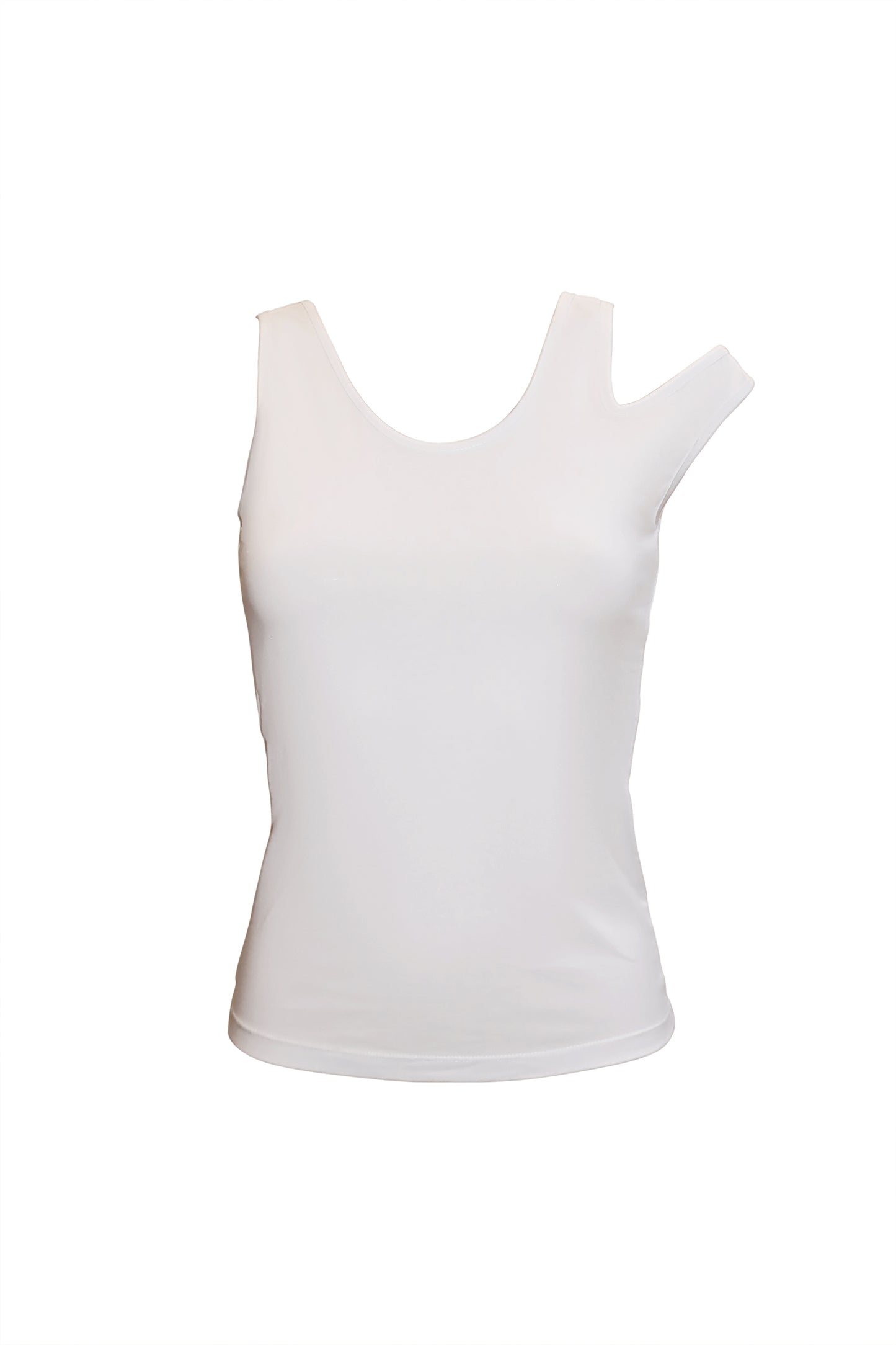 Cutout Tank Top - White