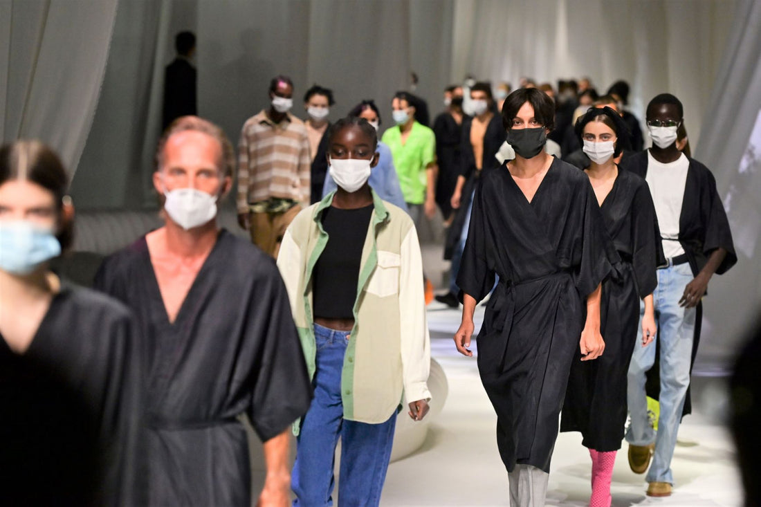 Covid trend with masks taking over the runway shows