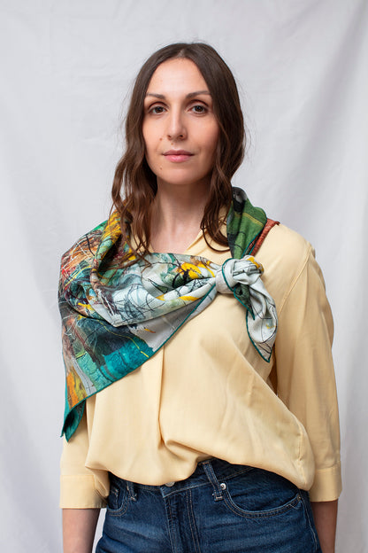 Silk Scarf - Invention of the Bicycle #2