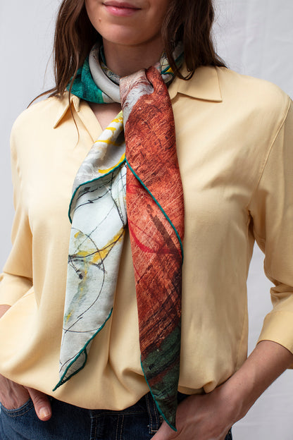 Silk Scarf - Invention of the Bicycle #2