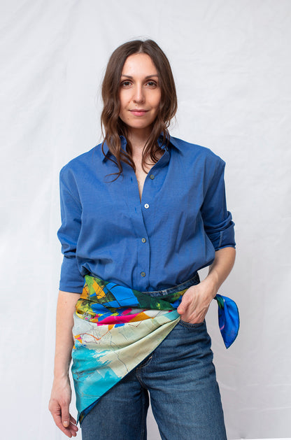 Silk Scarf - Invention of the Bicycle #4