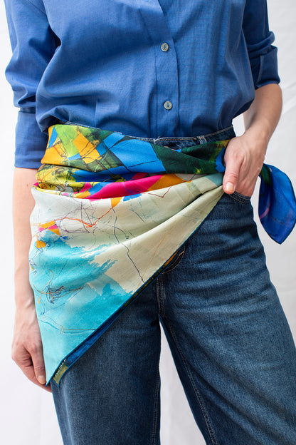 Silk Scarf - Invention of the Bicycle #4