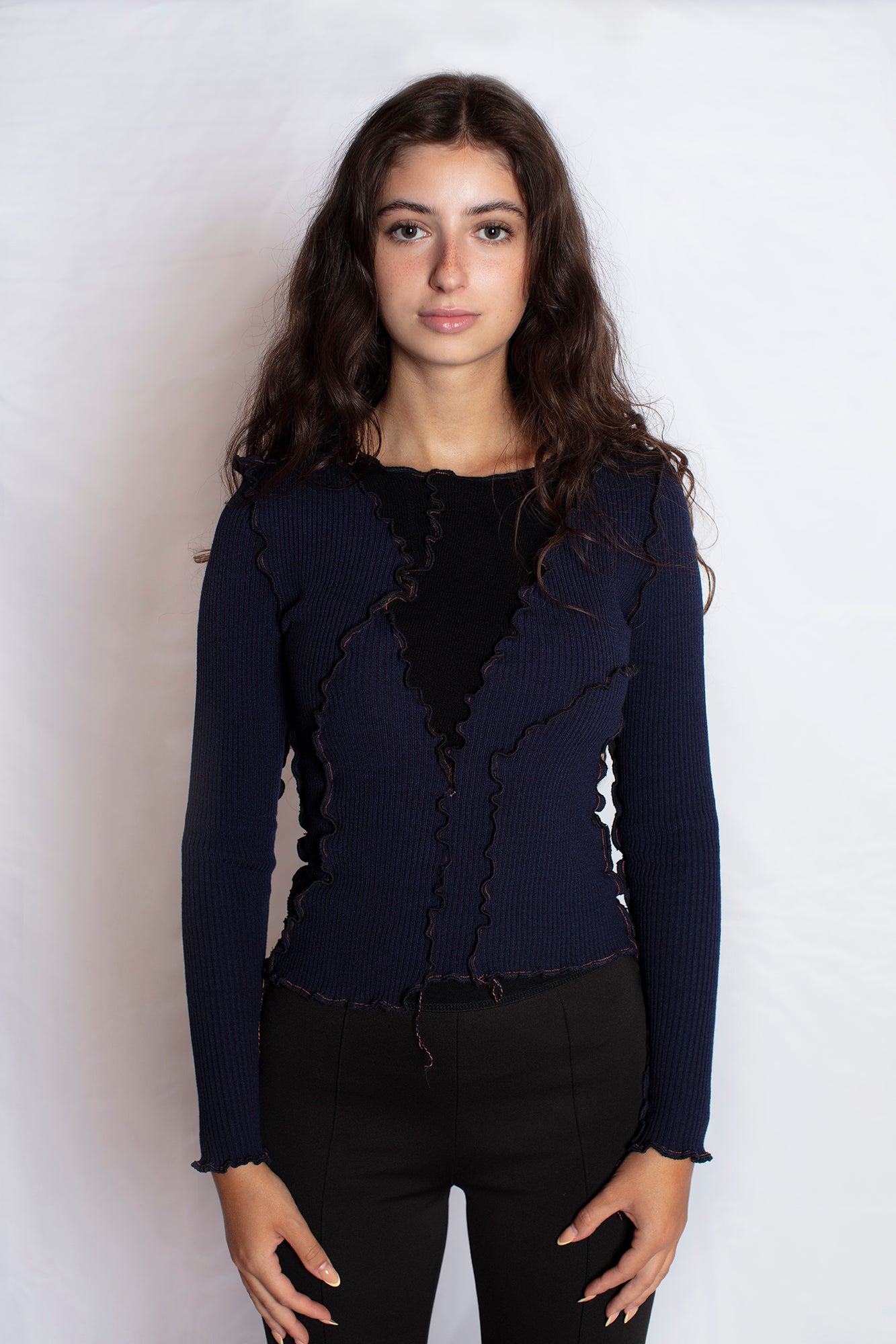 Borbala  Blaine Navy Top