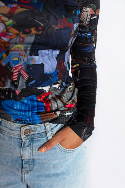 Blair Top in Multicolor Flea Market Print