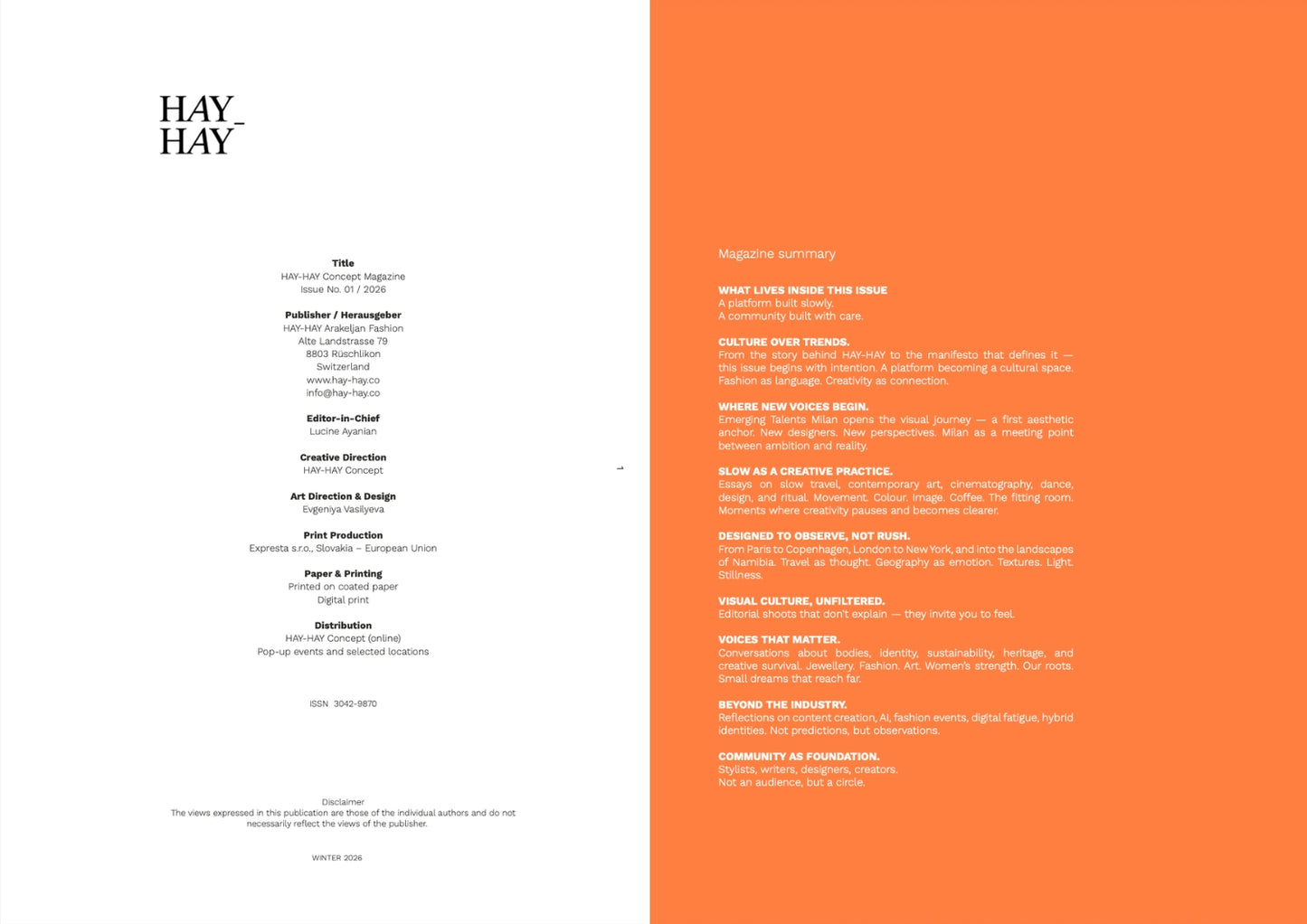 HAY-HAY Magazine - Issue 1