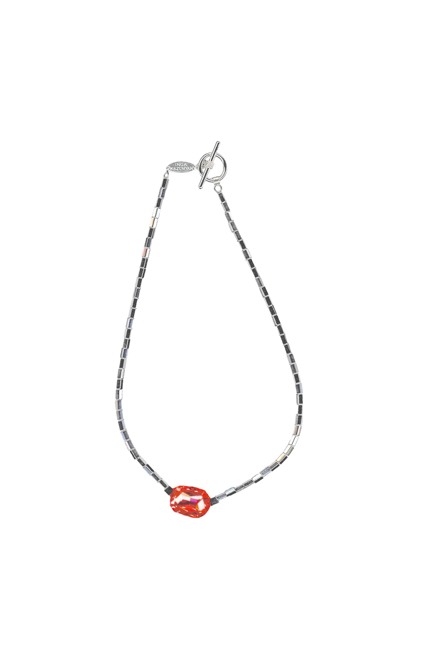 IK Crystal Pendant Choker - Red