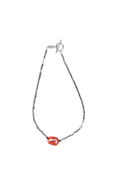 IK Crystal Pendant Choker - Red