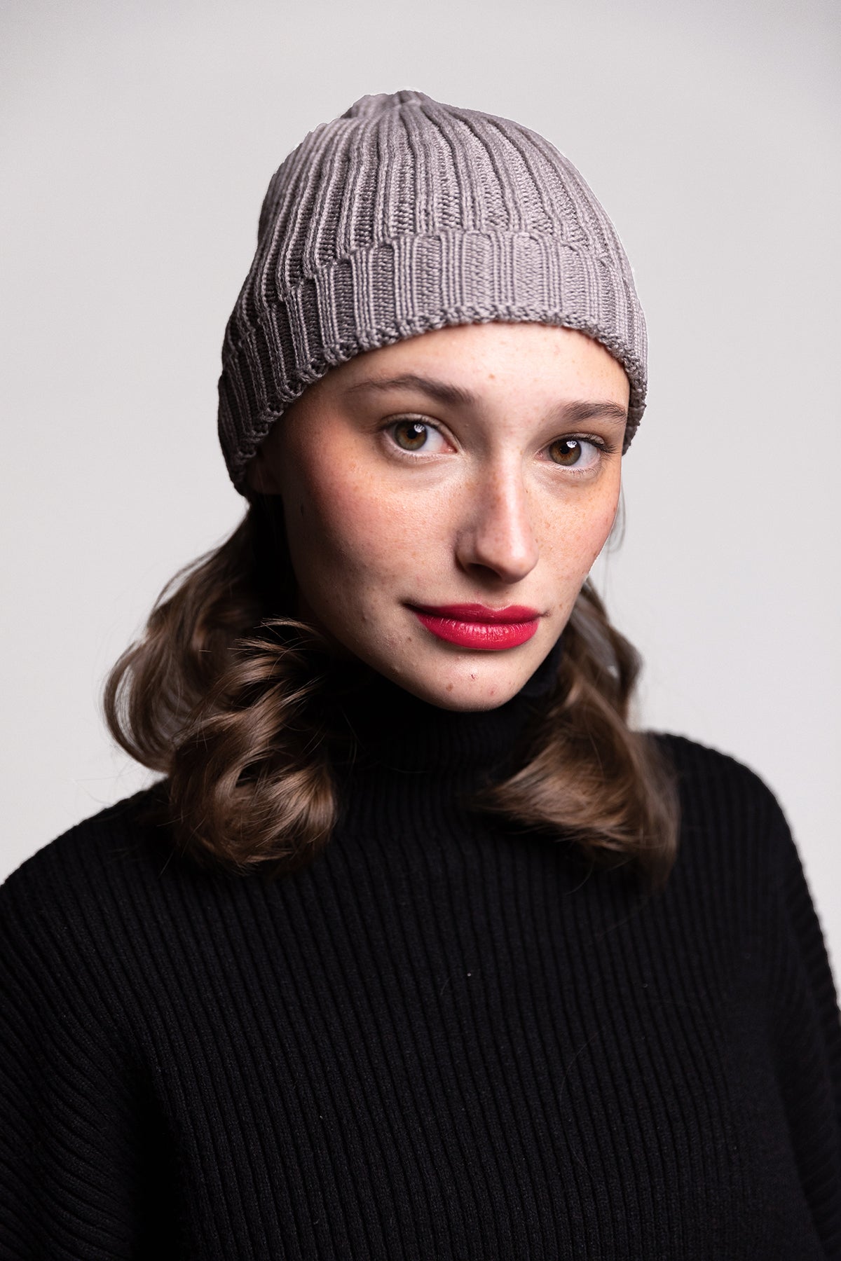 Ribbed Beanie - Grey