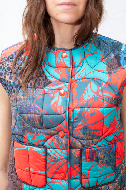 Flower Padded Reversible Vest