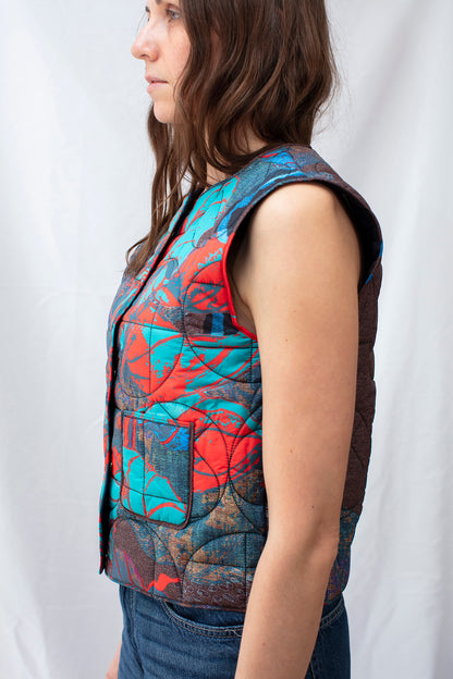 Flower Padded Reversible Vest