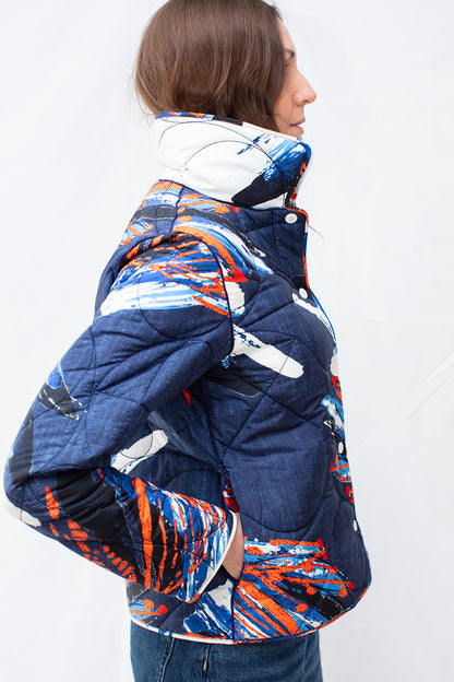 Flower Pot Reversible Half Padded Jacket