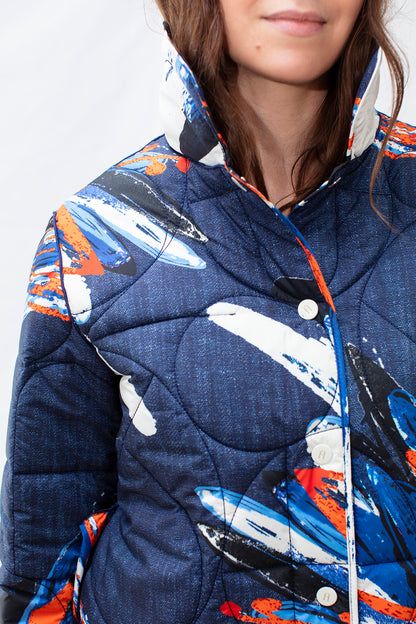 Flower Pot Reversible Half Padded Jacket