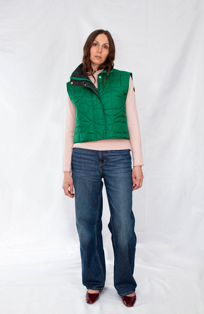 Padded Short Vest - Green