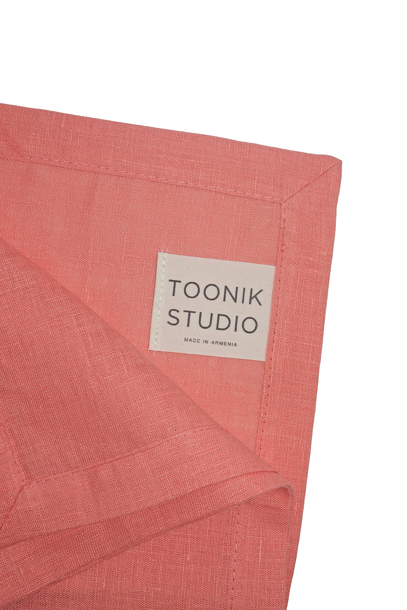 Linen Placemat with Text Embroidery - Pink