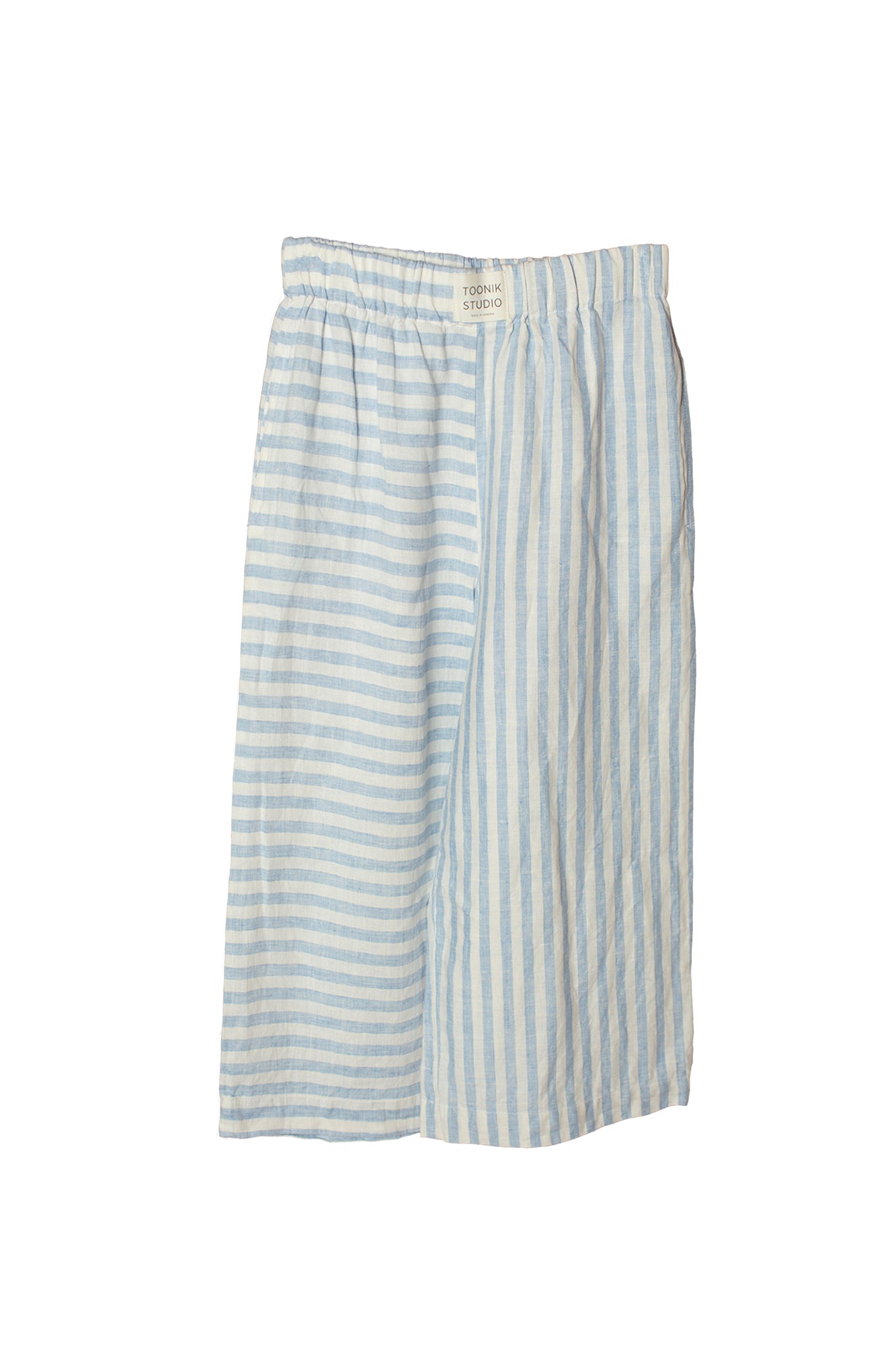 Toonik Striped Linen Culottes in Blue Stripes