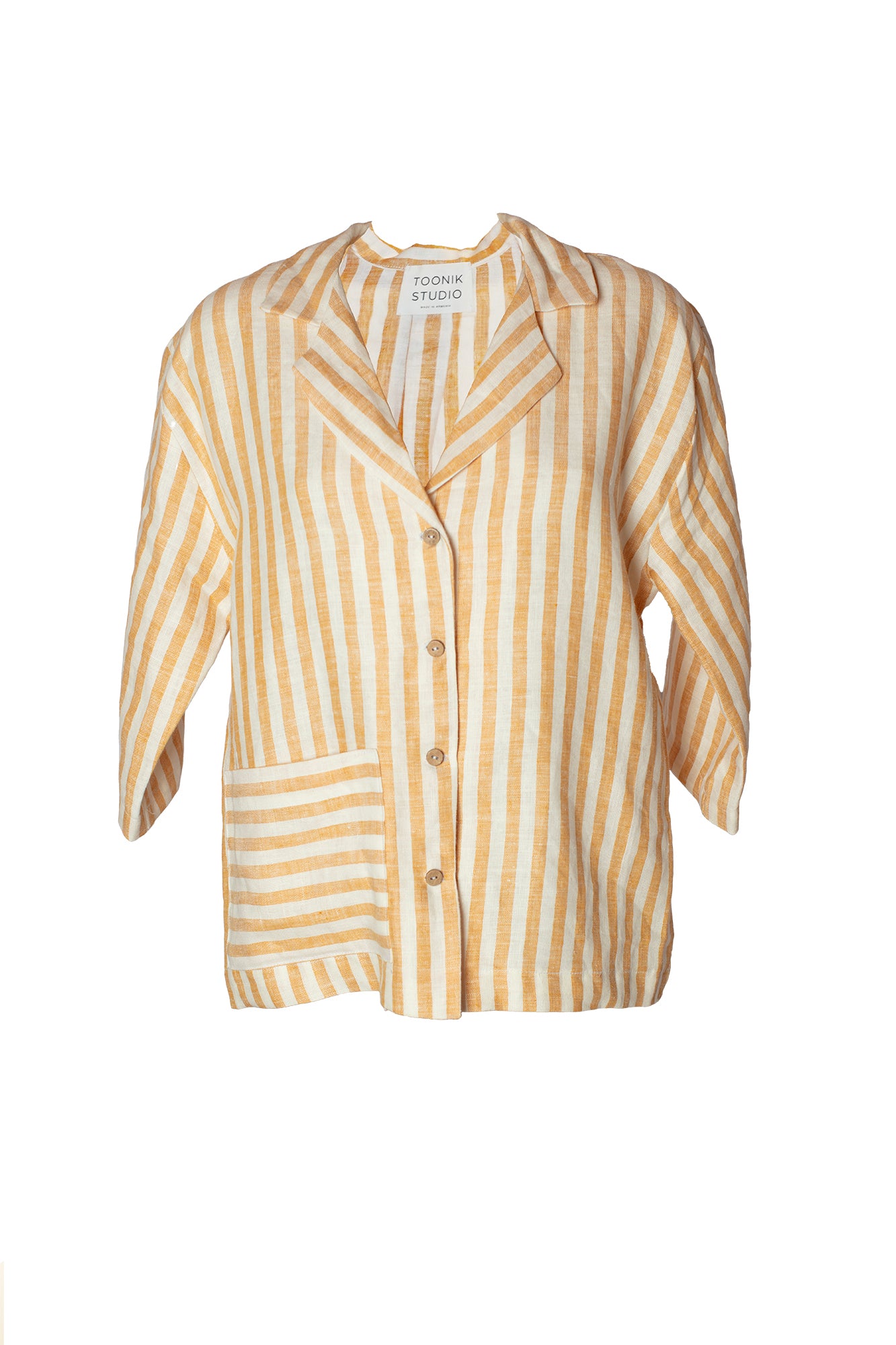 Toonik Striped Linen Shirt in Yellow