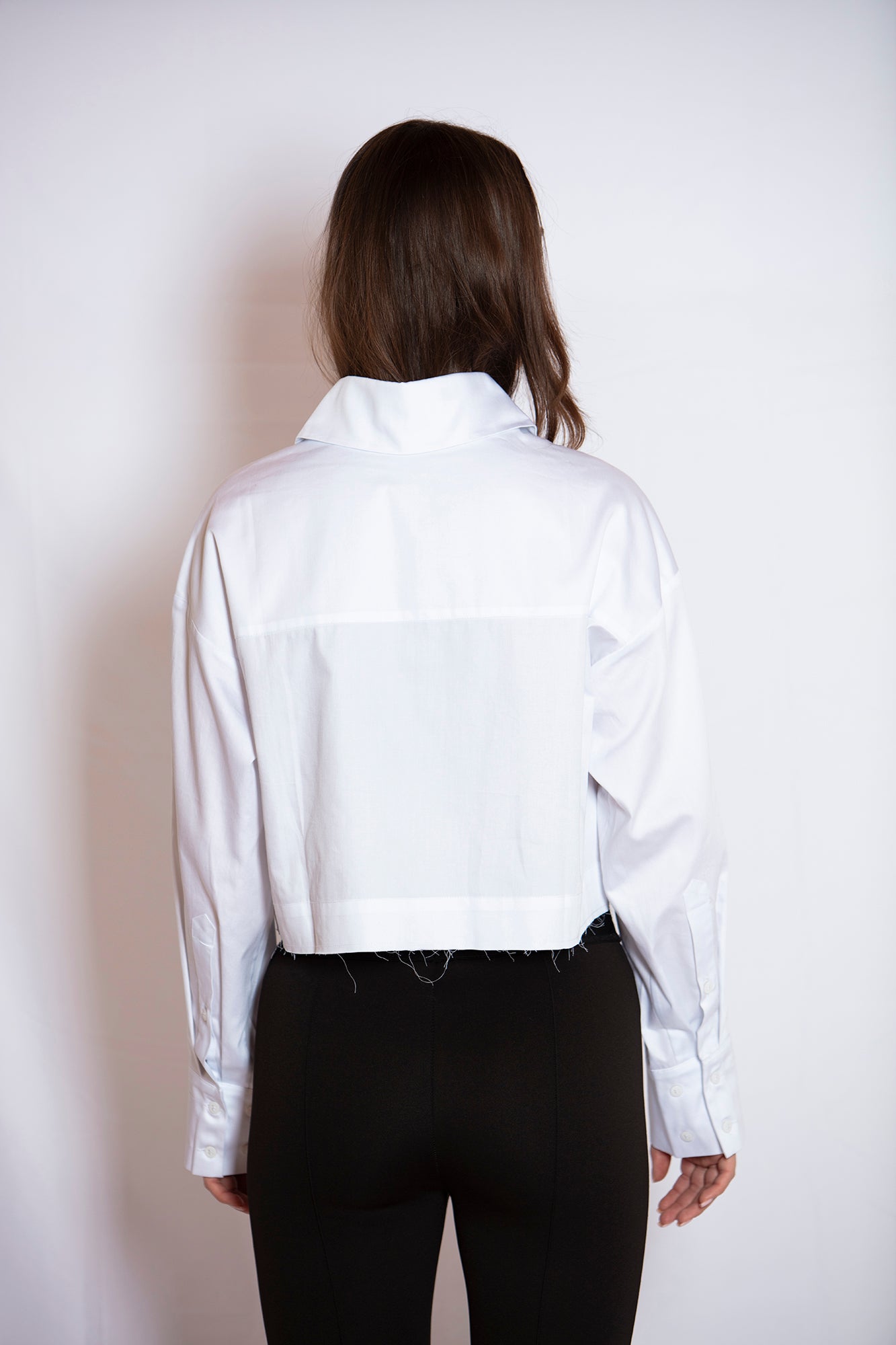 ZGEST Cropped White Shirt back