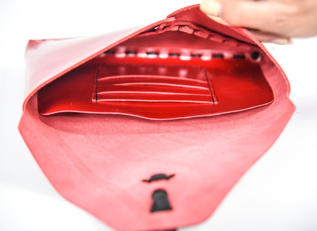 Anets-Collection-red-clutch inside view