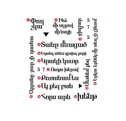 2SKIN -  Examples  of Tattoos with Armenian Phrases