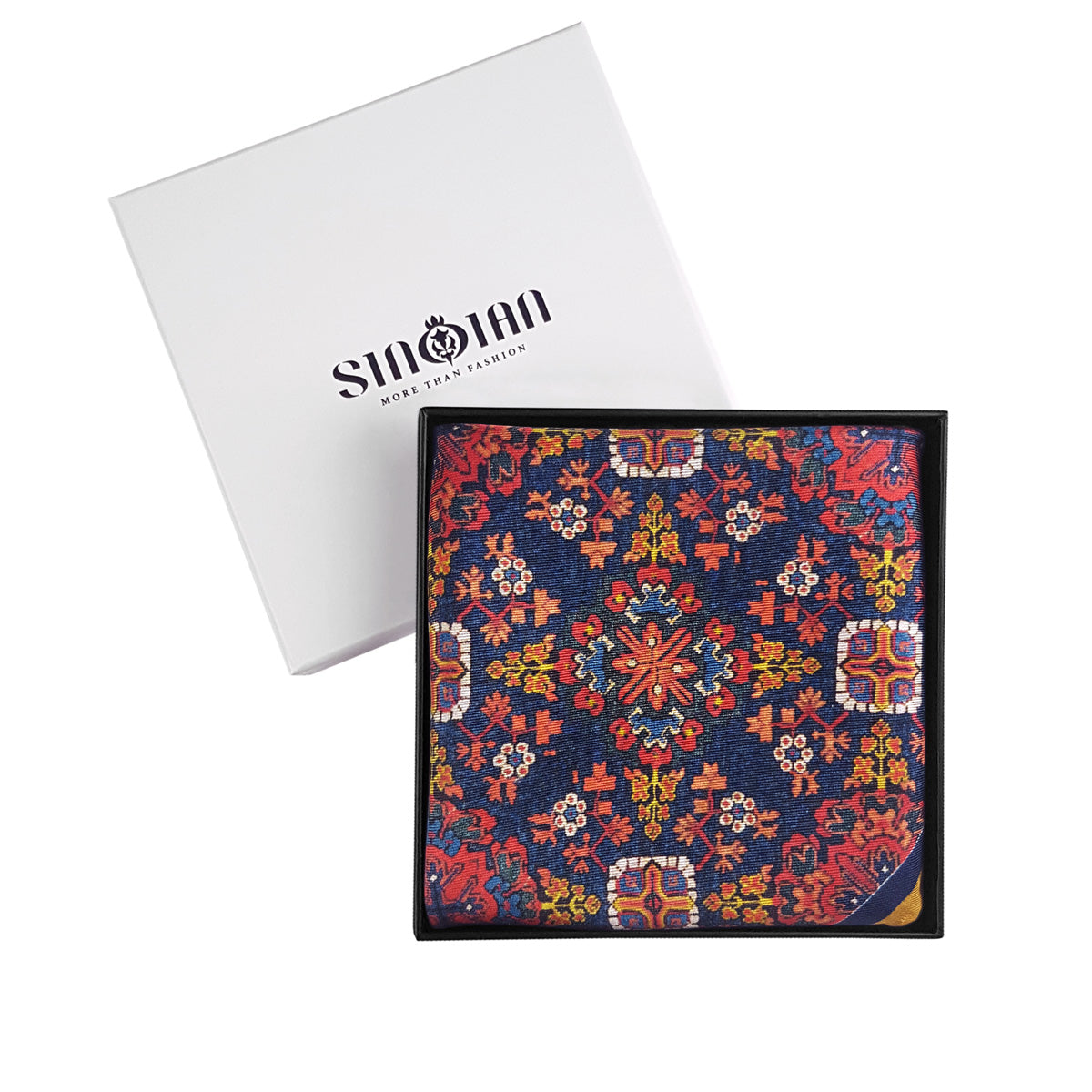 Floral Silk Pocket Square - Yellow in accessories box