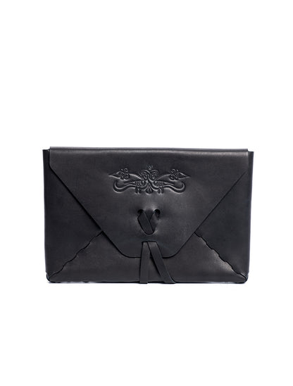 Sirahar Leather Clutch - Black