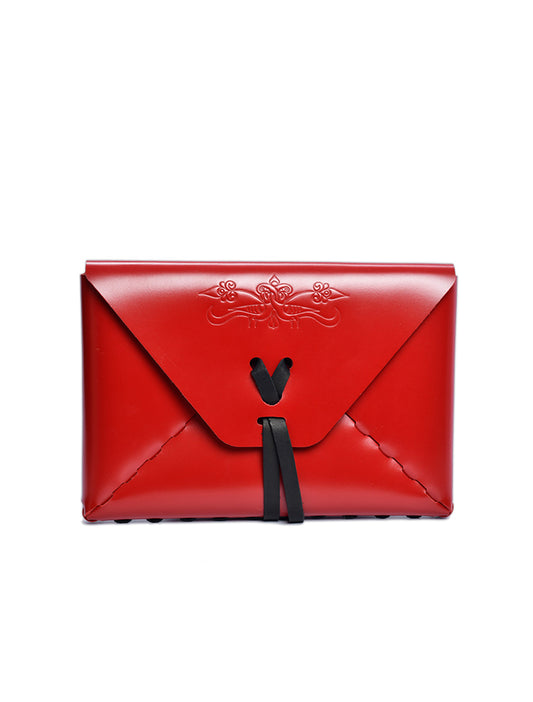 Sirahar Leather Clutch - Red