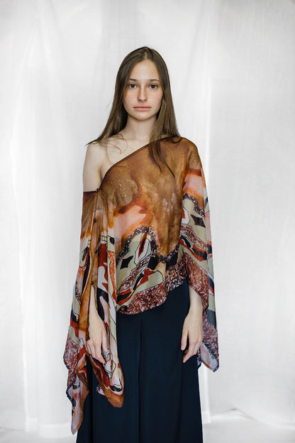 Silk Chiffon Top - Inflamed