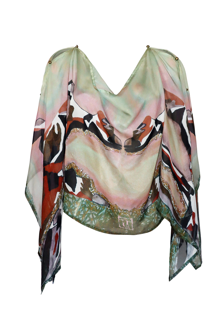 Abstract print cover-up top