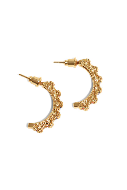 Crown Tricolor Earrings Gold