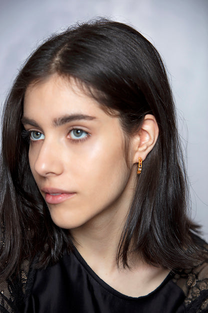 Crown Tricolor Earrings Gold