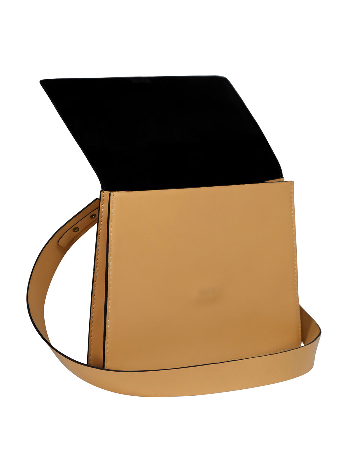 Crossbody Leather Bag - Sand view from above