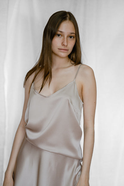 Silk-Satin Camisole - Ecru
