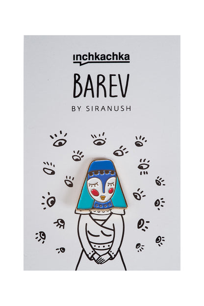 Enamel Pin Barev - Armenian Girl presentation mode