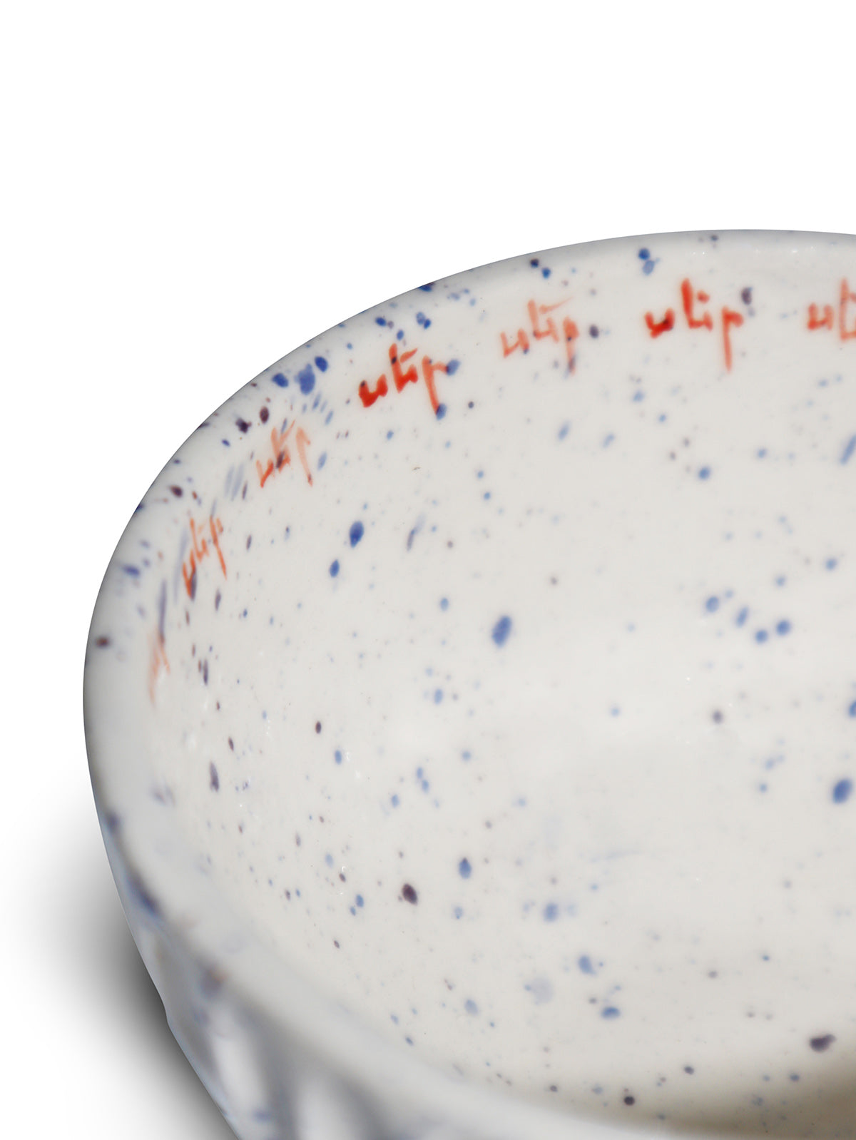 Ceramic Bowl Set with Armenian Words close view