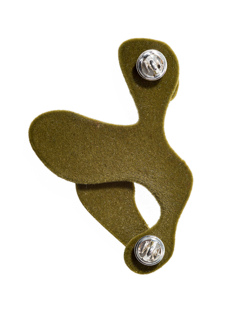 Camouflage Stud Brooch Khaki back view