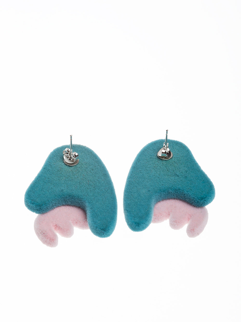 Camouflage Stud Earrings Blue/Pink back view