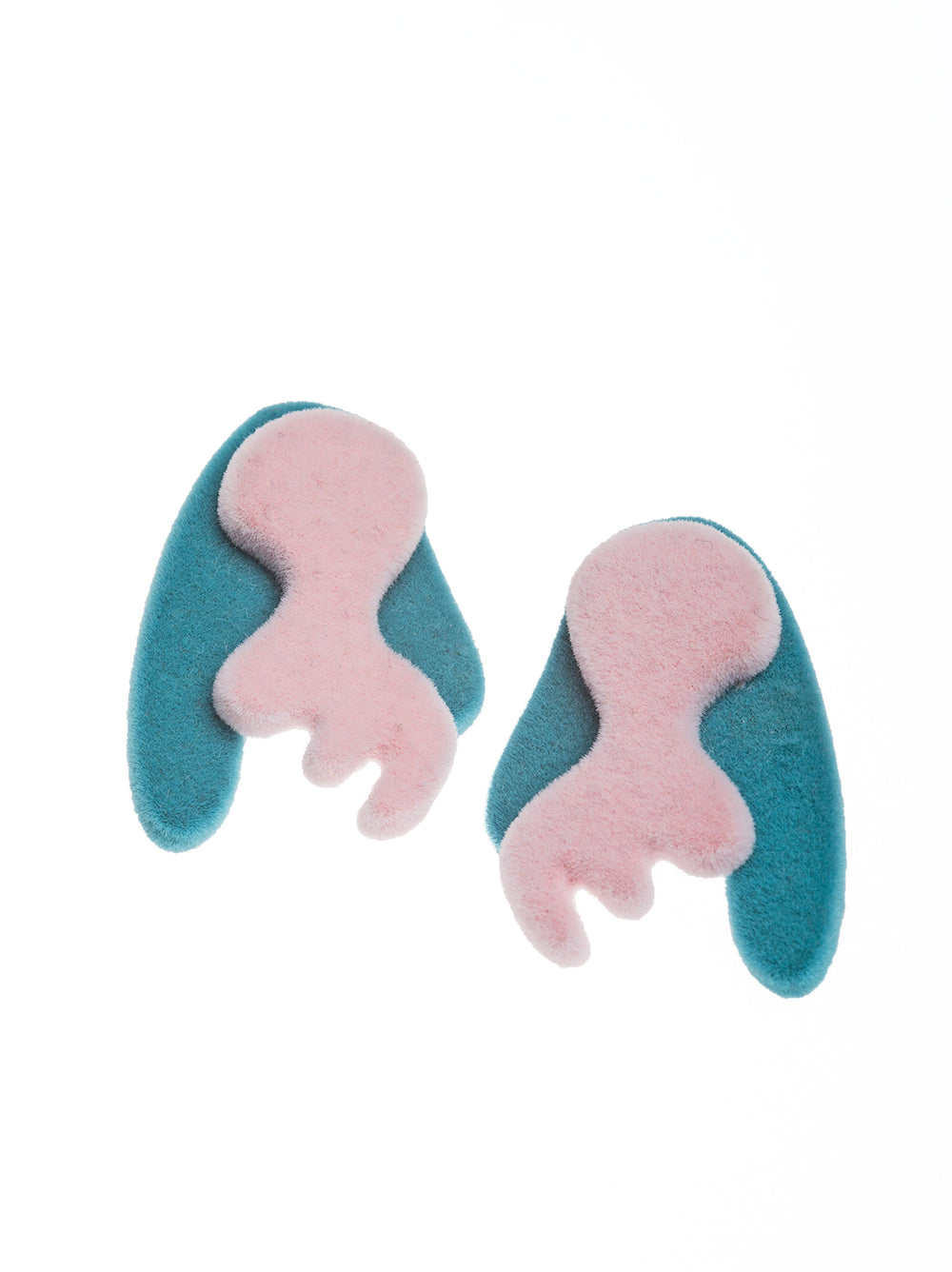 Camouflage Stud Earrings Blue/Pink