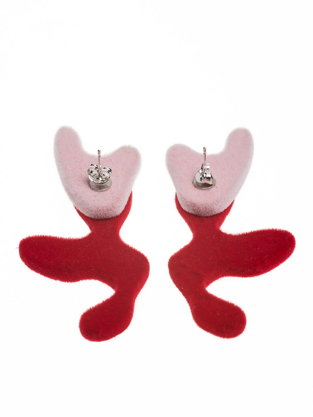 Camouflage Stud Earrings Red/Pink back view