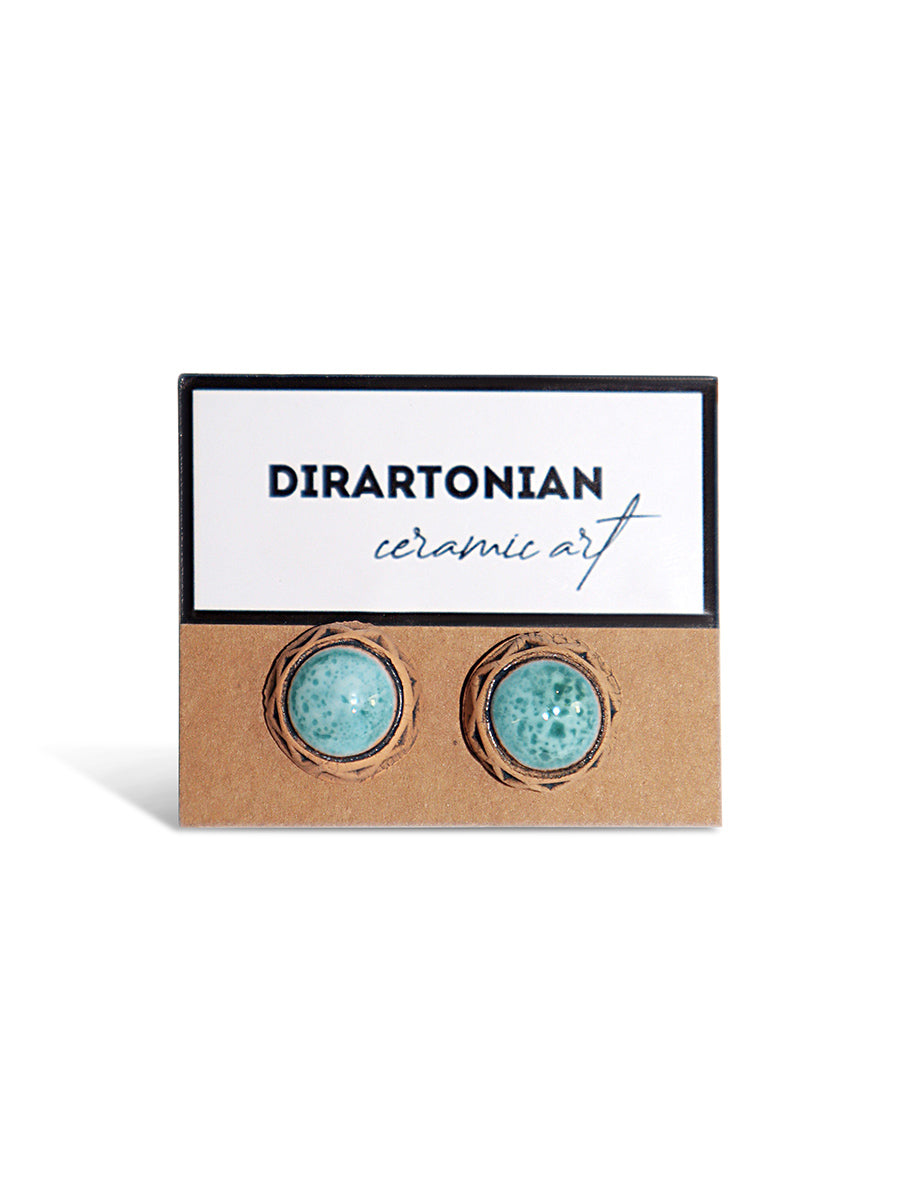 Ceramic Stud Earrings - Turquoise accessories box