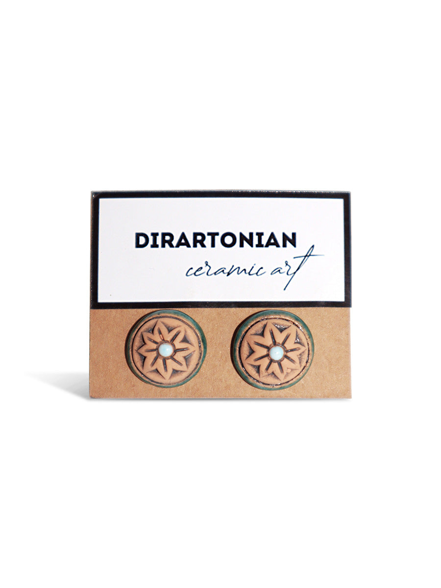 Ceramic Stud Earrings - Flower accessories box