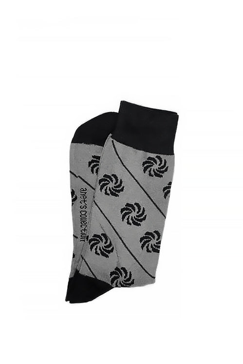 Eternity Print Socks - Grey folded