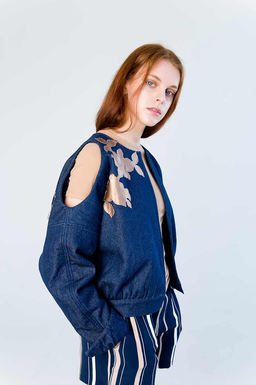 F by Faina Embroidered Bomber side view